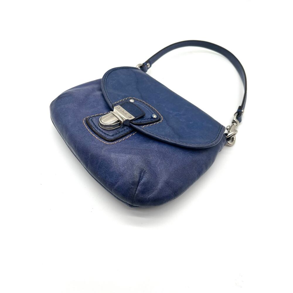COACH Poppy Leather Push Lock Mini Bag, Purple Blue - Picture 6 of 9
